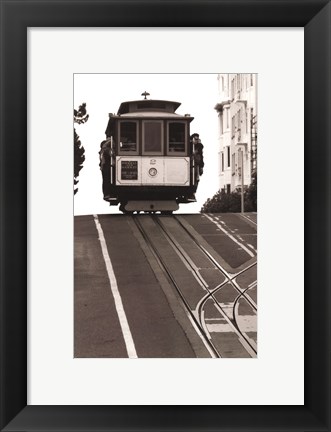 Framed Cable Car Breaking the Crest Print