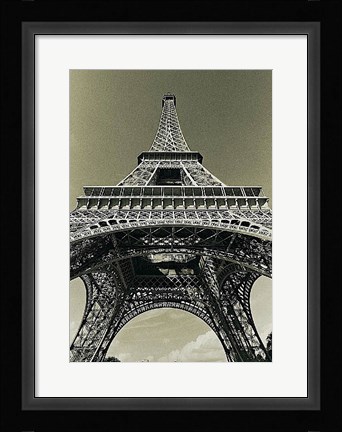 Framed Eiffel Tower Looking Up Print