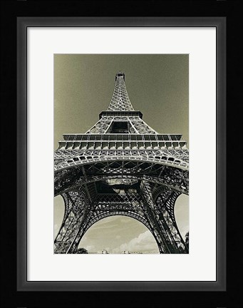 Framed Eiffel Tower Looking Up Print