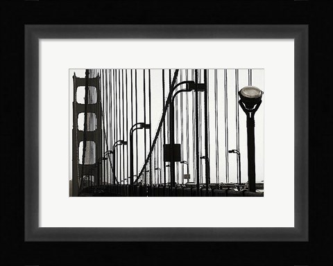 Framed Golden Gate Bridge in Silhouette Print