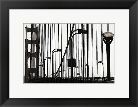 Framed Golden Gate Bridge in Silhouette Print