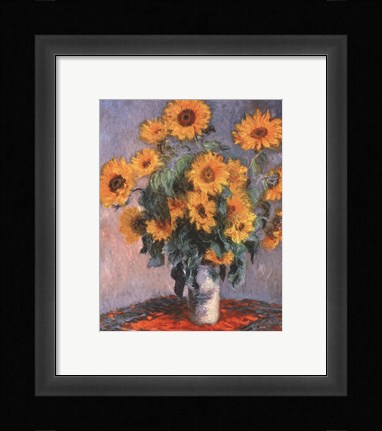 Framed Vase of Sunflowers Print