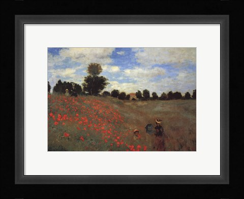 Framed Wild Poppies, near Argenteuil (Les Coquelicots: environs d'Argenteuil), 1873 Print