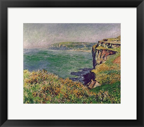 Framed Cliff at Varengeville, 1882 Print
