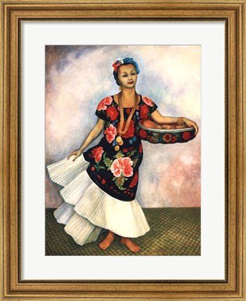 Framed Portrait of Dolores Olmedo Print