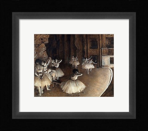 Framed Dance Rehearsal, 1874 Print