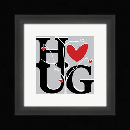 Framed Hug (Winter) Print