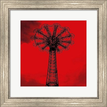 Framed Red Parachute Jump Print