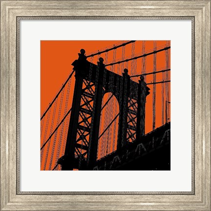 Framed Orange Manhattan Print