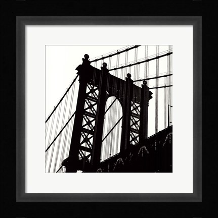 Framed Manhattan Bridge Silhouette (detail) Print