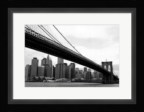 Framed Manhattan from Brooklyn (b/w) Print