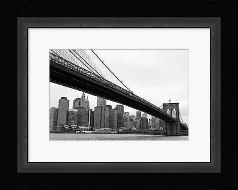 Framed Manhattan from Brooklyn (b/w) Print