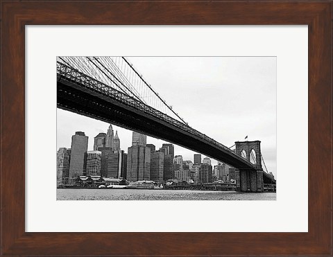 Framed Manhattan from Brooklyn (b/w) Print