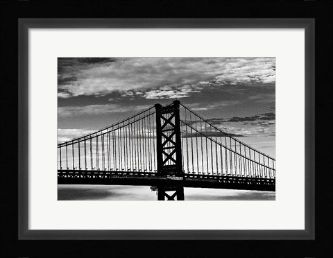 Framed Benjamin Franklin Bridge (b/w) Print