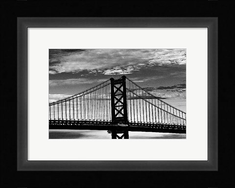 Framed Benjamin Franklin Bridge (b/w) Print