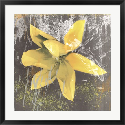 Framed Tulip Fresco (yellow) Print