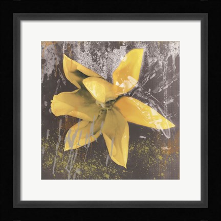 Framed Tulip Fresco (yellow) Print