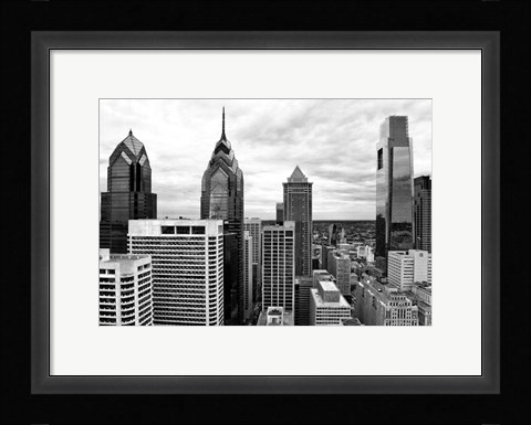 Framed Philly Skyline (b/w) Print