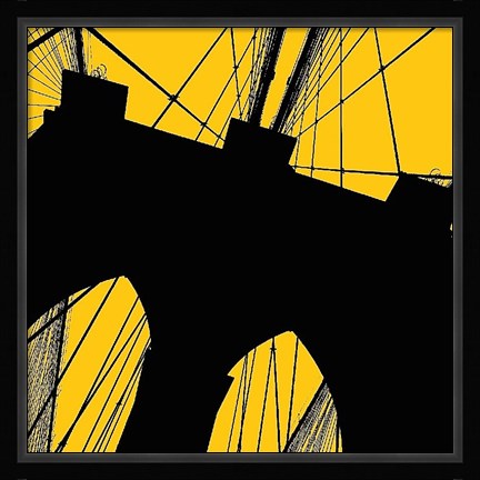 Framed Brooklyn Bridge (yellow) Print