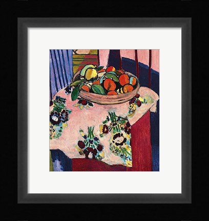 Framed Basket with Oranges Print