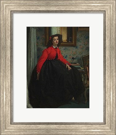 Framed Portrait of Mademoiselle, called Girl with Red Vest, February 1864 Print