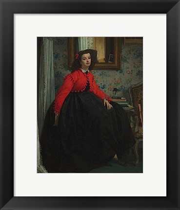 Framed Portrait of Mademoiselle, called Girl with Red Vest, February 1864 Print