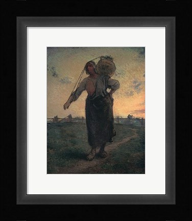 Framed Norman Milkmaid in Gréville, 1874 Print