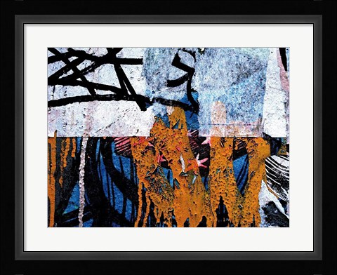 Framed Blue Orange Layers 1 Print