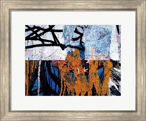 Framed Blue Orange Layers 1 Print