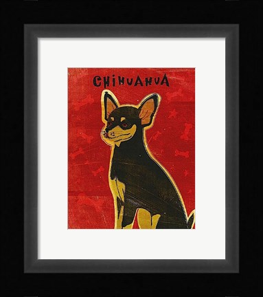 Framed Chihuahua (black and tan) Print