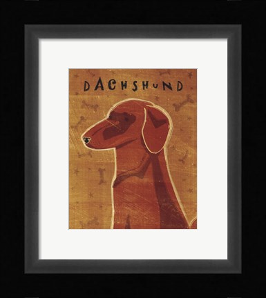 Framed Dachshund (red) Print