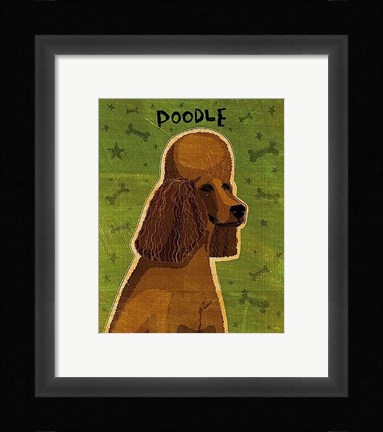 Framed Poodle (brown) Print