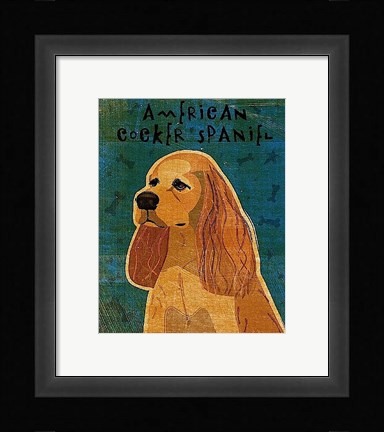 Framed American Cocker Spaniel (buff) Print