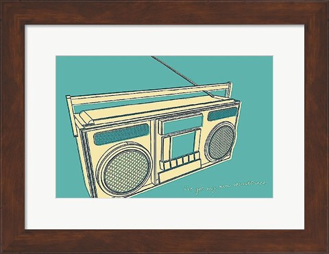 Framed Lunastrella Boombox Print