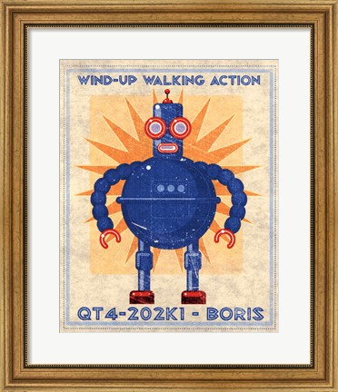 Framed Boris Box Art Robot Print