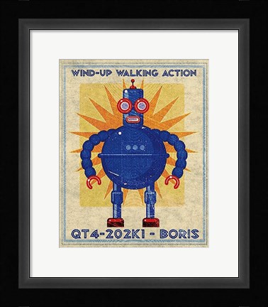 Framed Boris Box Art Robot Print