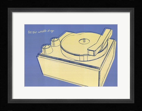Framed Lunastrella Record Player Print