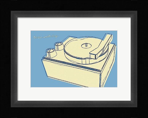 Framed Lunastrella Record Player Print