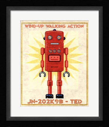 Framed Ted Box Art Robot Print