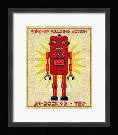 Framed Ted Box Art Robot Print