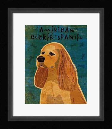 Framed American Cocker Spaniel (buff) Print