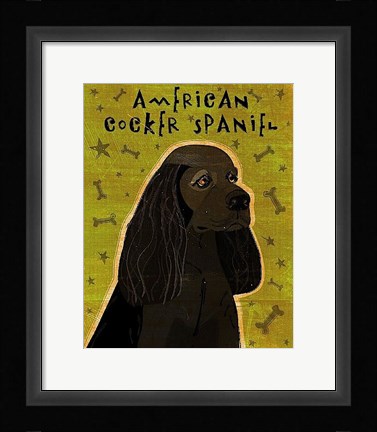 Framed American Cocker Spaniel (black) Print