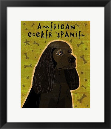 Framed American Cocker Spaniel (black) Print
