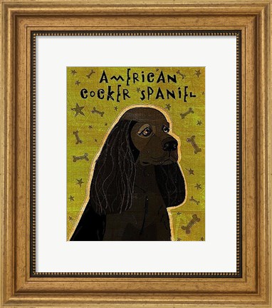 Framed American Cocker Spaniel (black) Print
