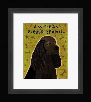 Framed American Cocker Spaniel (black) Print