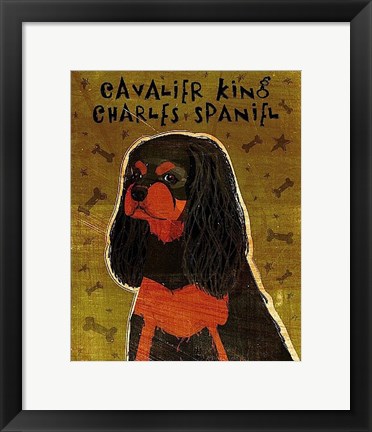 Framed Cavalier King Charles (black and tan) Print