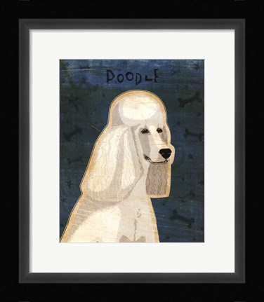 Framed Poodle (white) Print