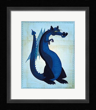 Framed Blue Dragon Print