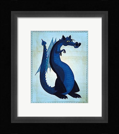 Framed Blue Dragon Print