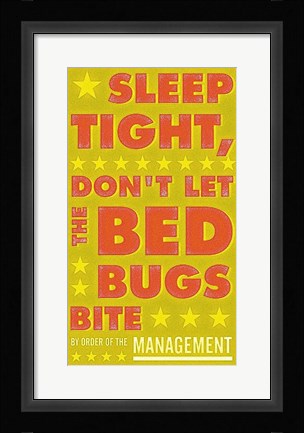Framed Sleep Tight, Don't Let the Bedbugs Bite (green &amp; orange) Print